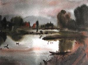 300x222 Zdravko Cosic Watercolour Impressionist Landscape Signed Dated