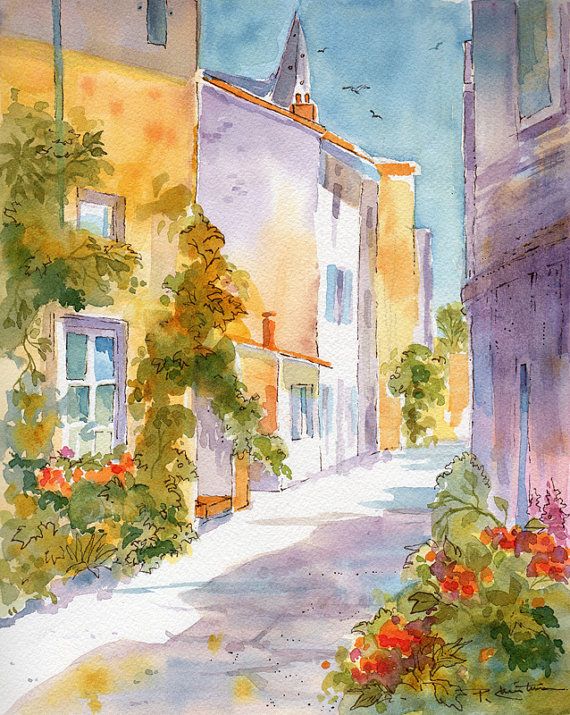 570x715 French Watercolor Paintings