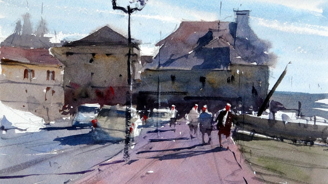 1280x720 How To Paint A French Scene With Figures And Cars