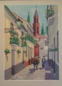 214x300 Mariano Sesmero (Spanish) Original Signed Watercolor Painting