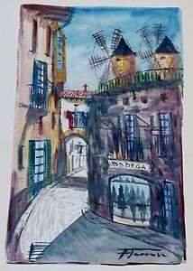 214x300 Bodega Bar Rare Spanish South American Art Watercolor Painting