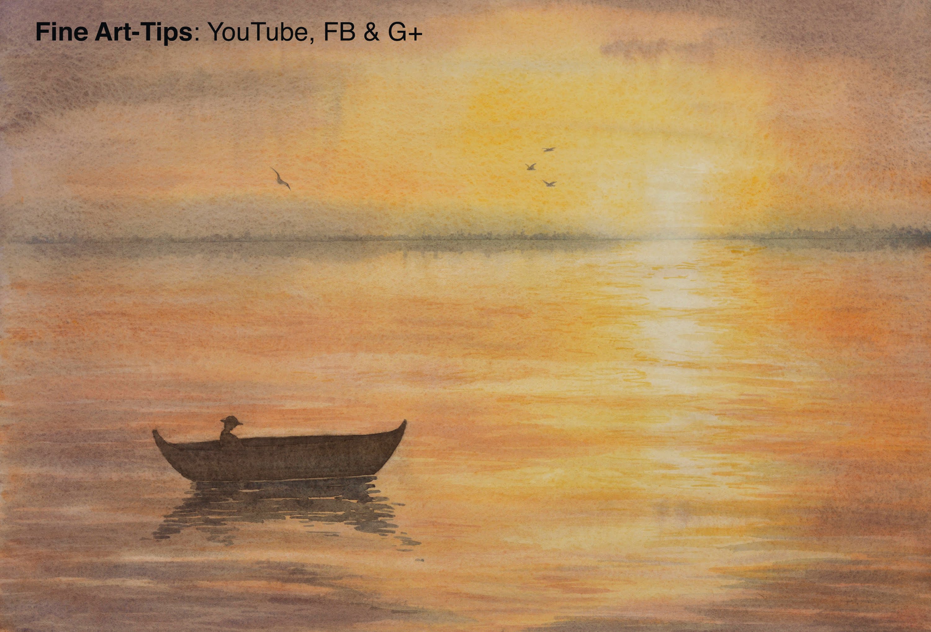 3000x2036 How To Paint A Waterscape Sunset In Watercolor