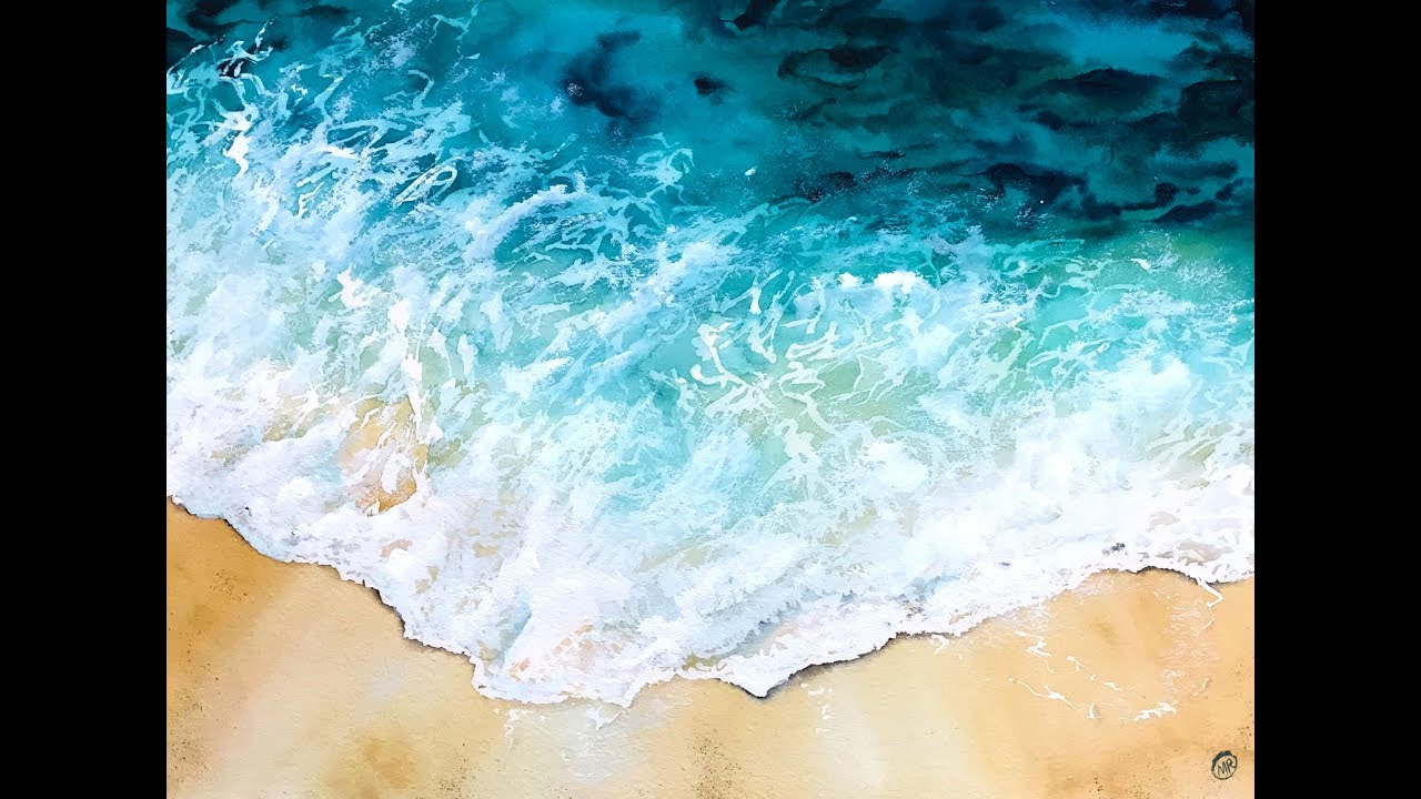 1280x720 Ocean Water In Watercolors Painting Tutorial