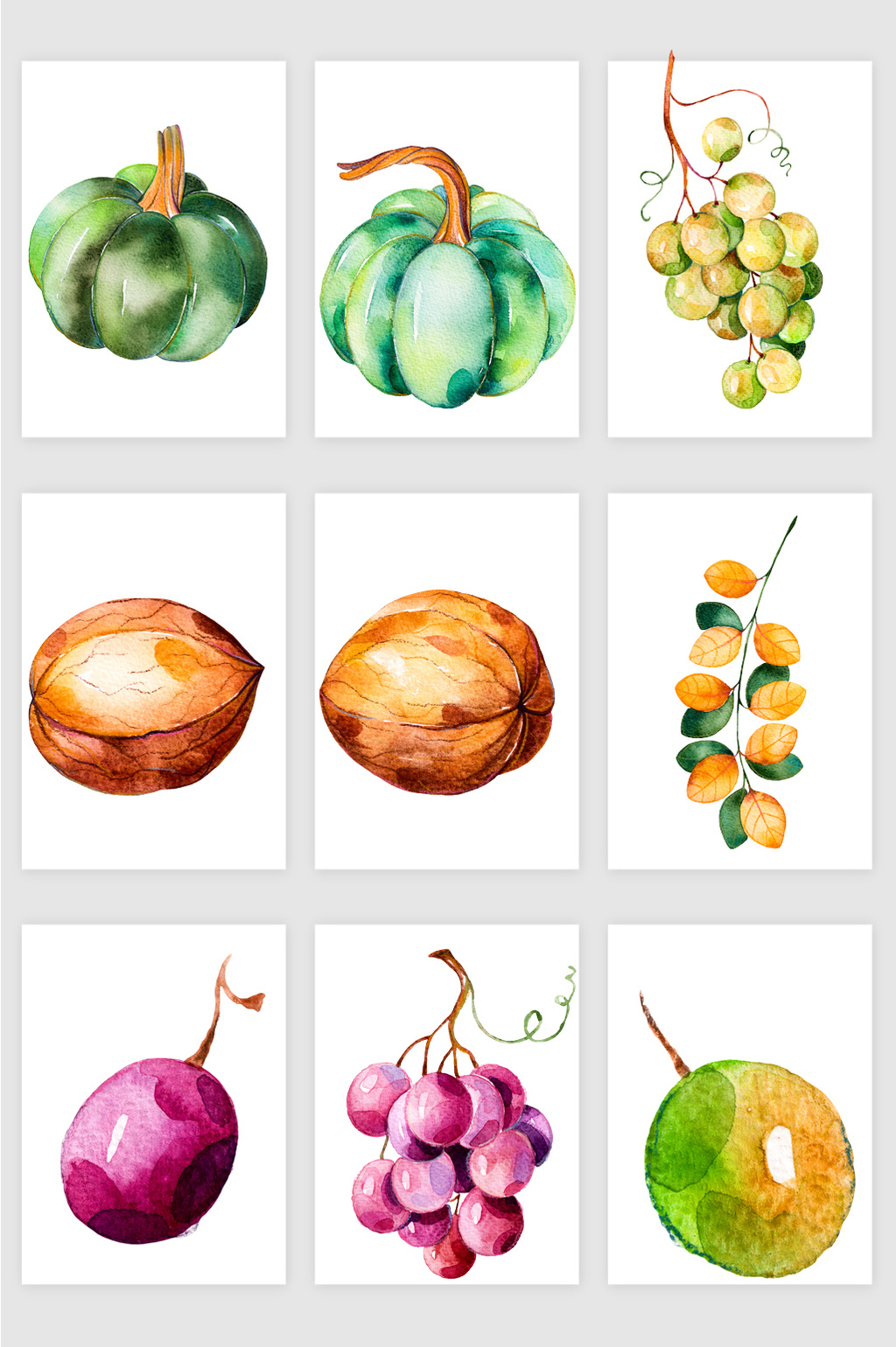 1024x1540 Hand Painted Watercolor Fruit Ingredients Vector Material Free