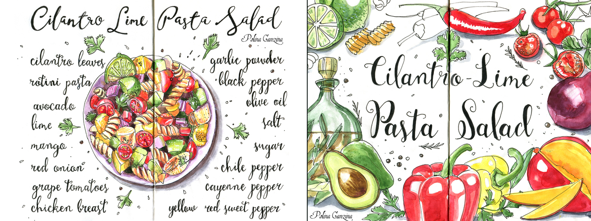 1200x450 Cilantro Lime Pasta Salad Ingredients By Polina Ganzina