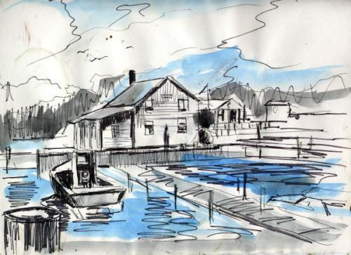 500x363 Ink Drawing With Watercolor Wash!