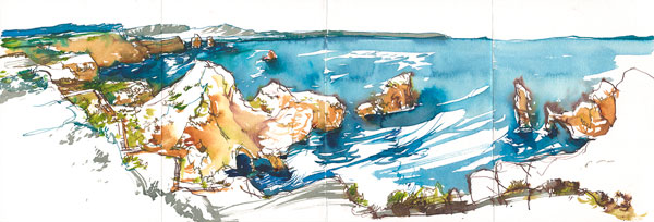 600x204 Urban Sketching A Panorama In Pen Amp Ink And Watercolor