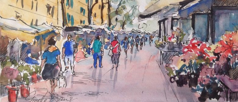 780x336 Ink Pen And Watercolour Wash