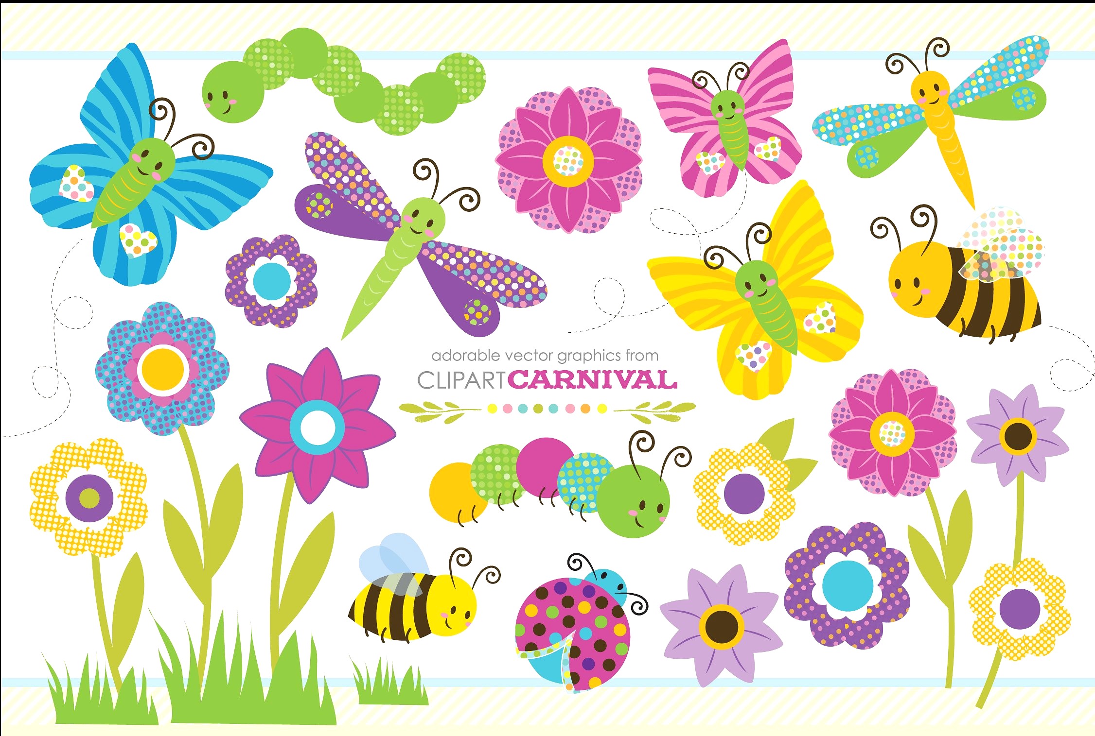 2252x1515 Watercolor Insects And Bugs Clipart Pac Design Bundles