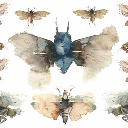 260x260 Watercolour Bees, Bugs, Butterflies And Moths