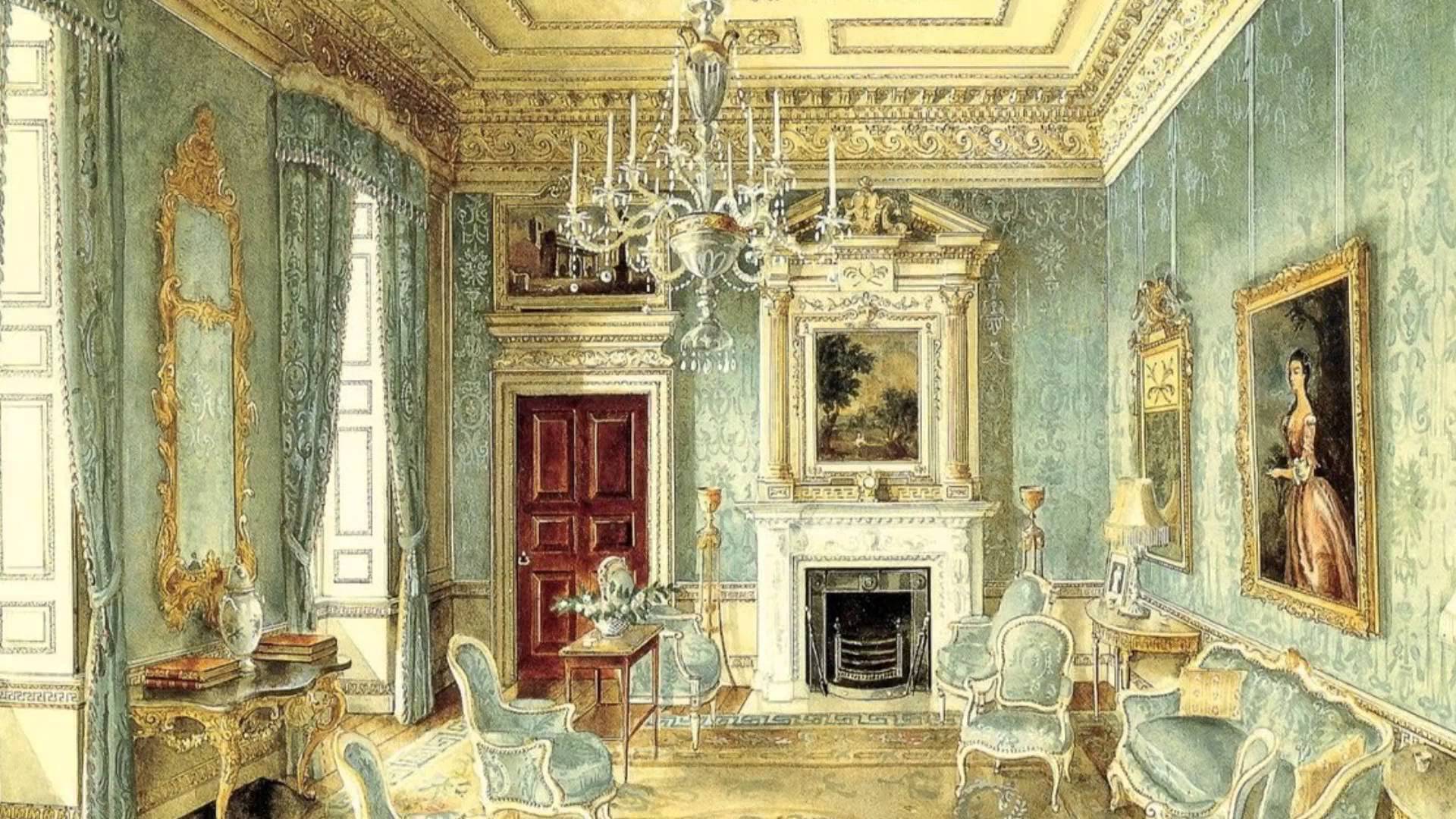 1920x1080 Serebriakoff, Alexandre ~ Watercolor, Elegant Interior