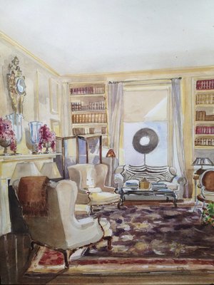 300x400 The Watercolor Interior Renderings Of Mita Corsini Bland Blue