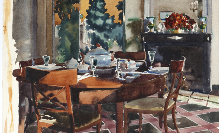 700x425 Elizabeth Hoopes Interior Design Watercolors, 1934, 1939 Ka.0093
