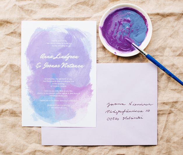 628x533 Free Printables Pink, Purple Amp Blue Watercolor Invitations Diy