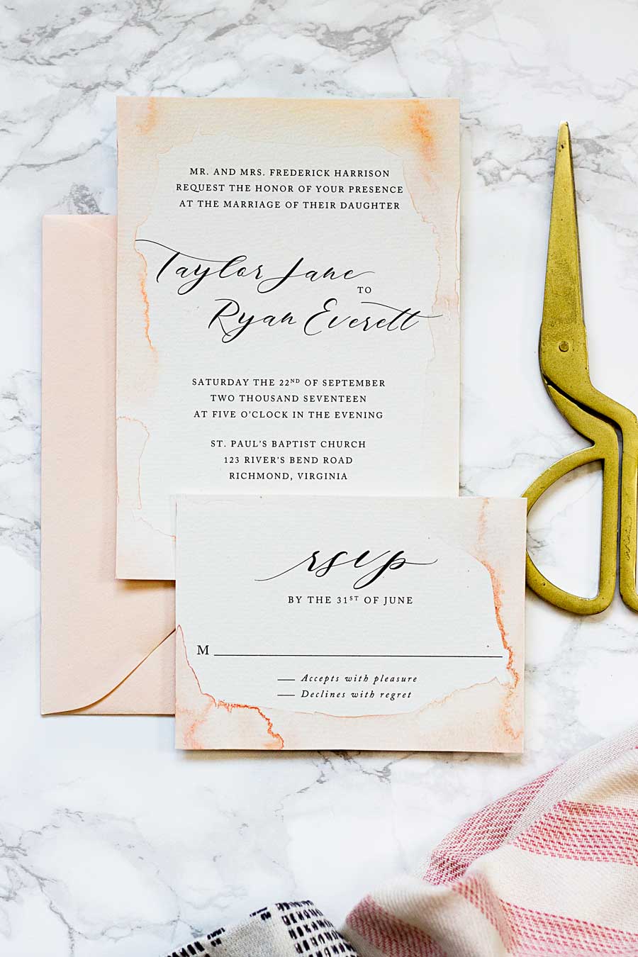 900x1350 Subtle Watercolor Wedding Invitations + How To Make Your Own