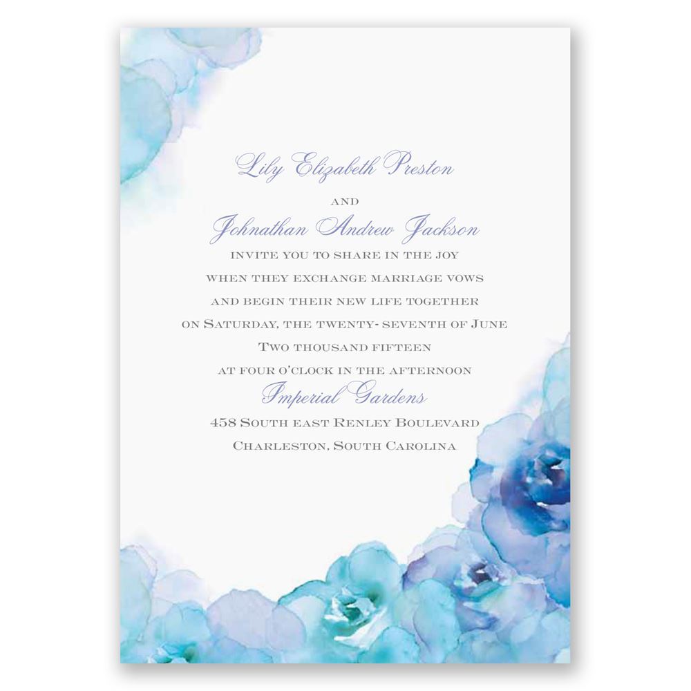 1000x1000 Watercolor Roses Invitation Invitations By Dawn