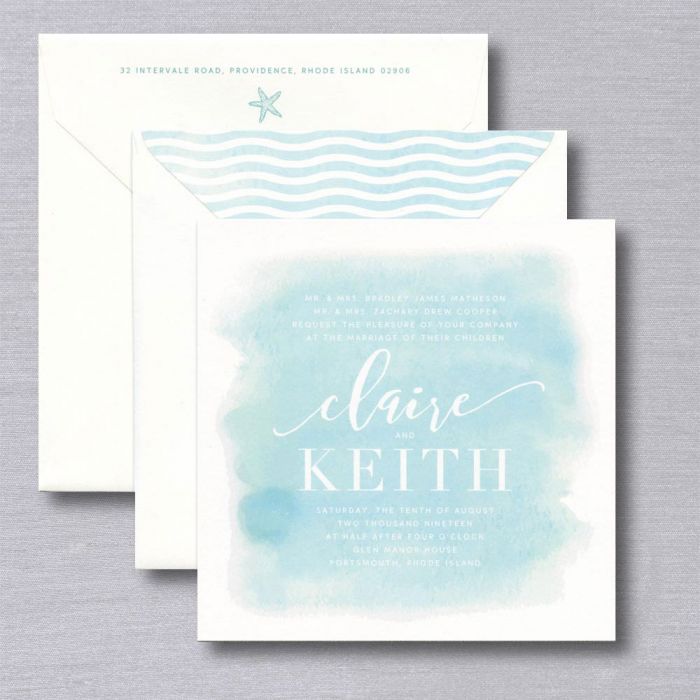 700x700 Watercolor Wedding Invitation