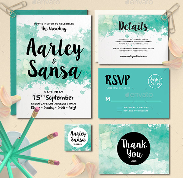 600x583 Watercolor Wedding Invitations Free Amp Premium Templates