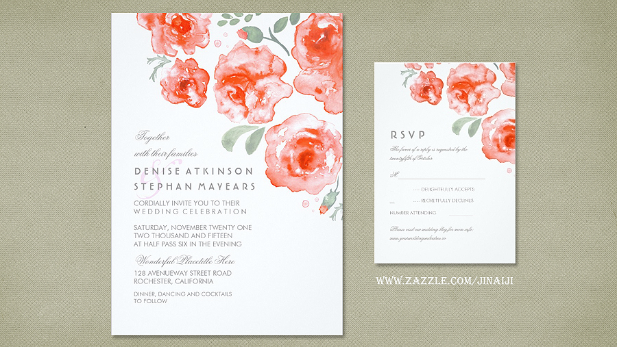 900x507 Read More Watercolor Roses Wedding Invitations Wedding