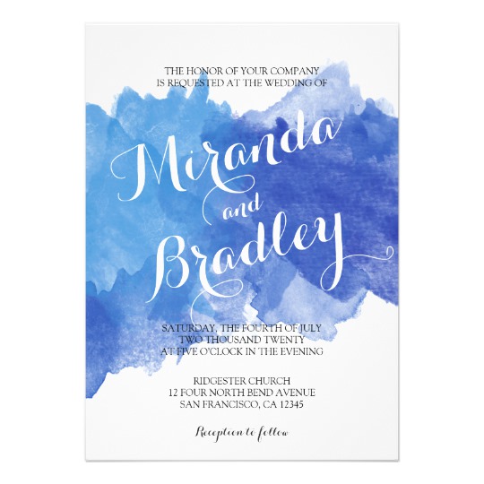 540x540 Blue Ombre Watercolor Wedding Invitations