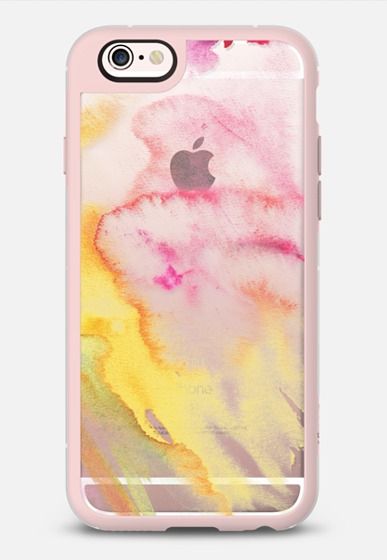 387x560 Watercolor Mix Pink And Yellow Phone Cases
