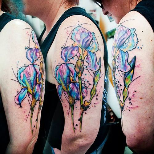 500x500 Iris Watercolor Tattoos