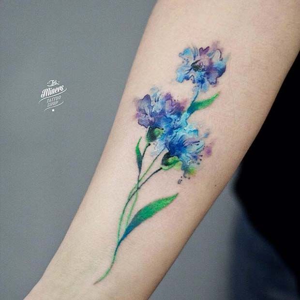 620x620 Watercolor Tattoo Ideas For Women Watercolou On Iris Tattoos