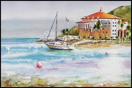 432x288 Mara Mattia Art Plein Air Watercolor Painting On Catalina Island