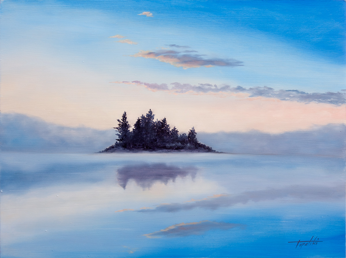 1200x894 Misty Island Oil Painting Fine Arts Gallery
