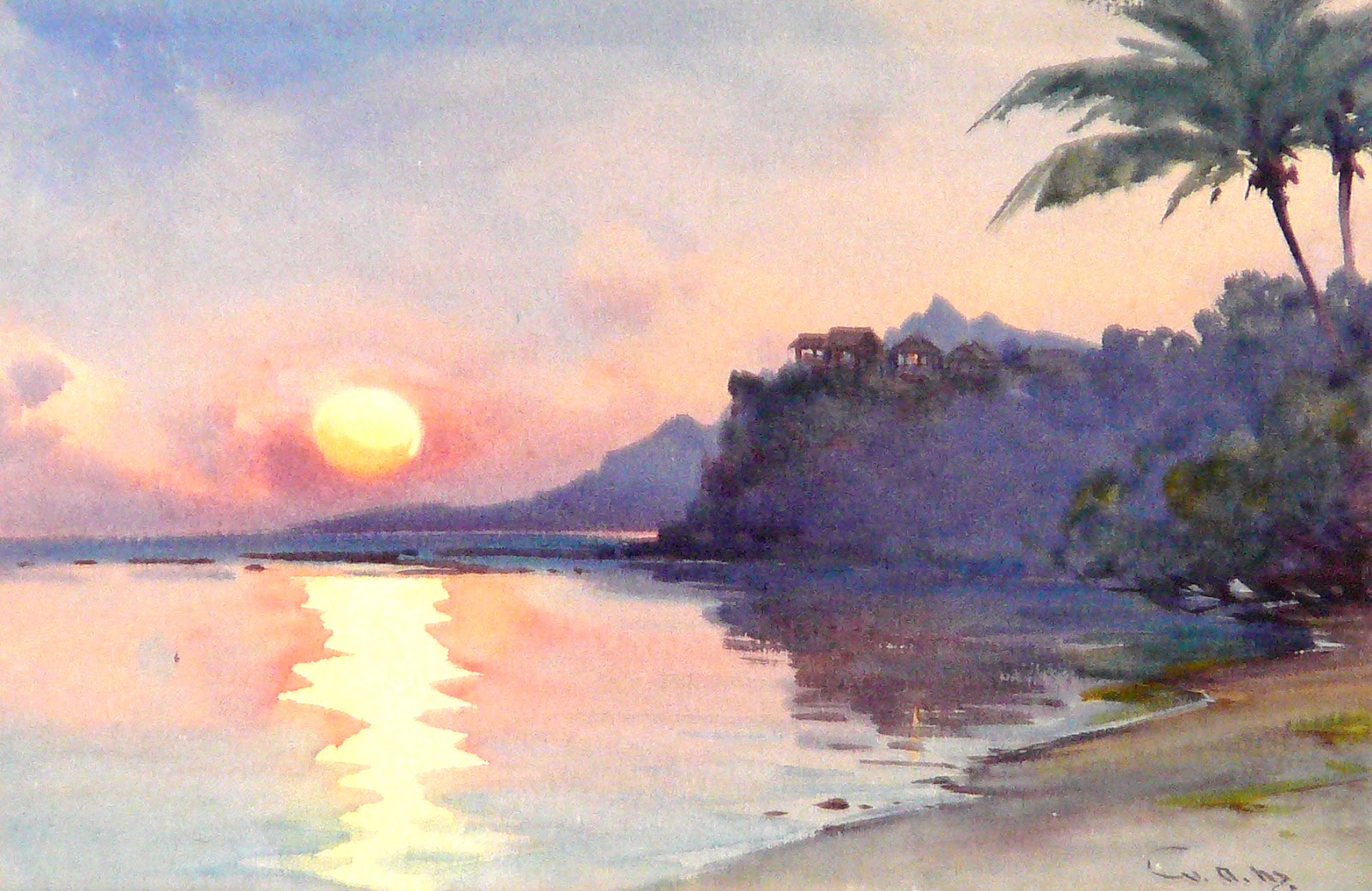 1600x1039 Arader Galleries Tropical Beaches Island Watercolors Of The 19th