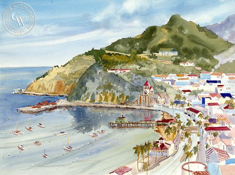 800x594 Catalina Island, Art By Ed Kelly California Watercolor