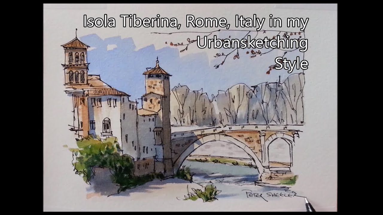 1280x720 Pen And Wash Watercolor Of An Italy Scene In My Urbansketching