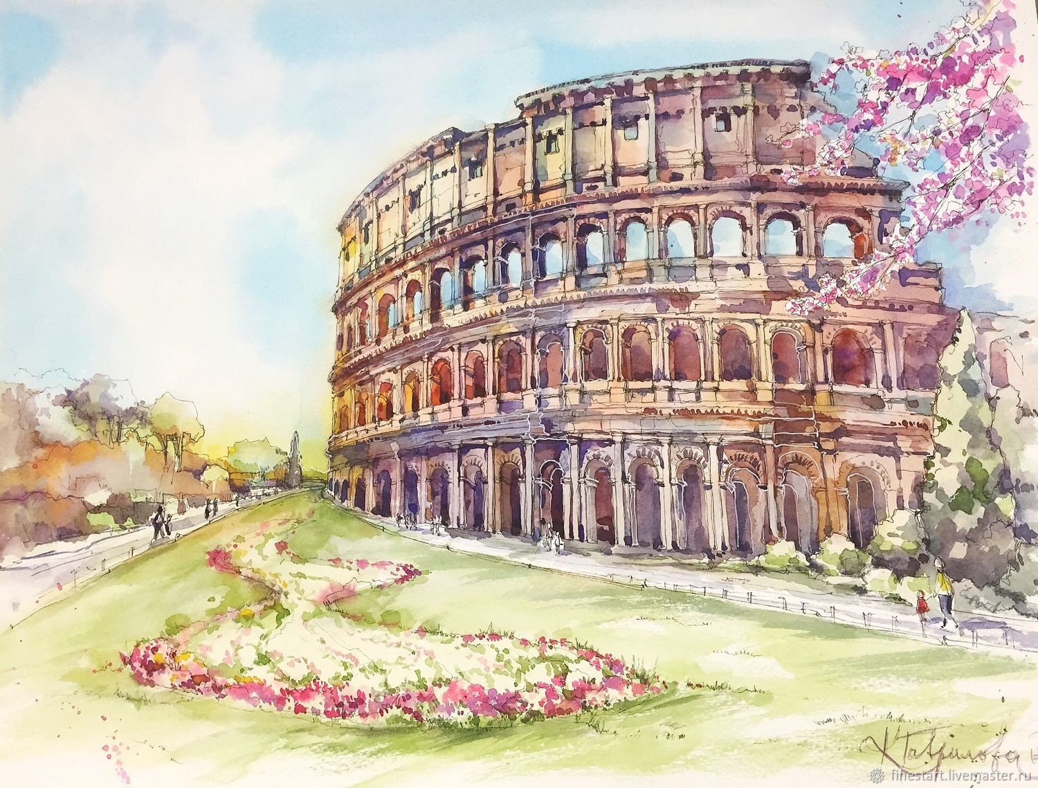 1500x1139 Watercolour The Colosseum Italy Shop Online On Livemaster With