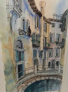 223x300 Diane Clapp Bartz Canals Of Venice Italy Original Watercolor