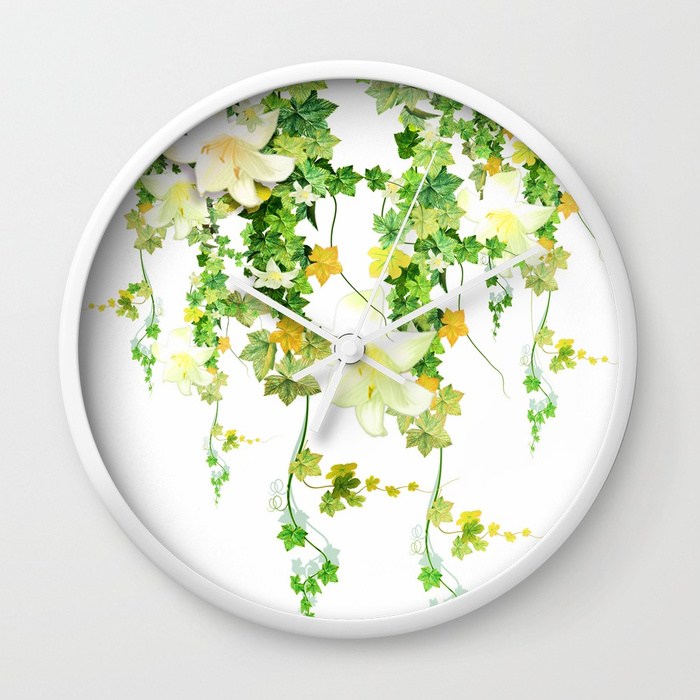 700x700 Watercolor Ivy Wall Clock By Nadja1 397378210695 [397378210695