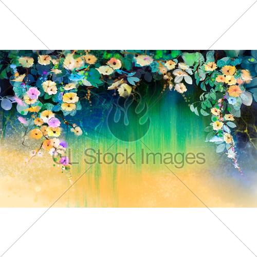 500x500 Ivy Flowers Watercolor Painting Gl Stock Images