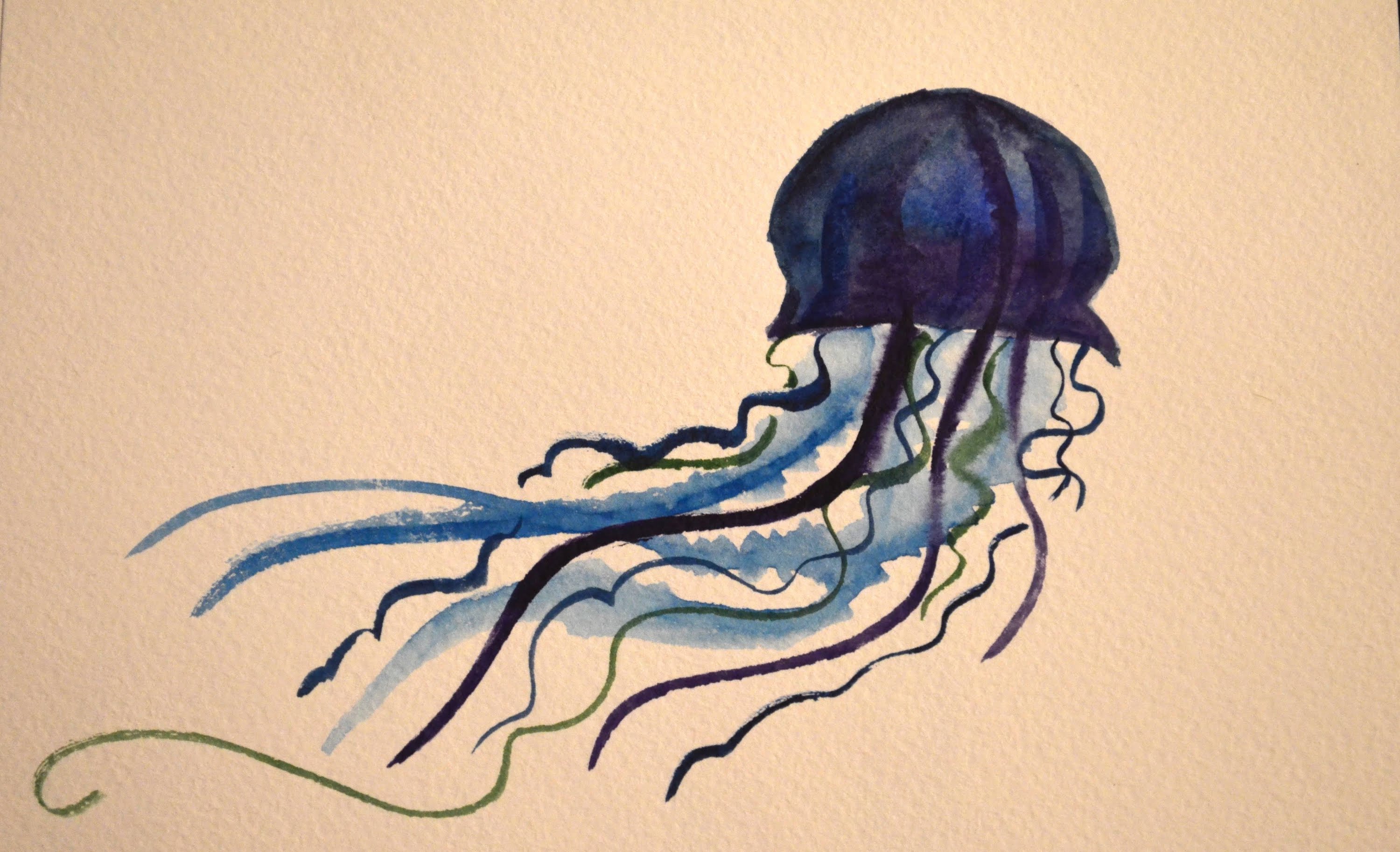 3000x1825 Jellyfish Watercolor Speed Painting