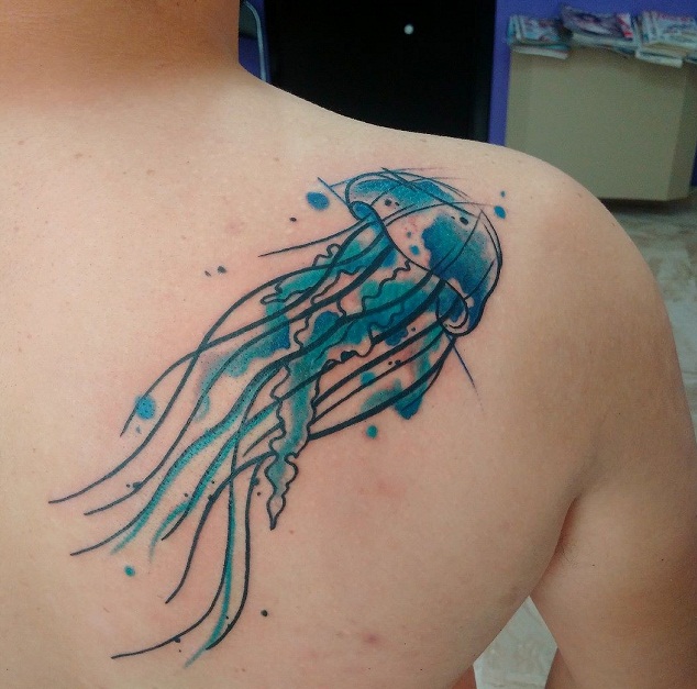 634x627 Watercolor Jellyfish Tattoo Designs, Ideas And Meaning Tattoos