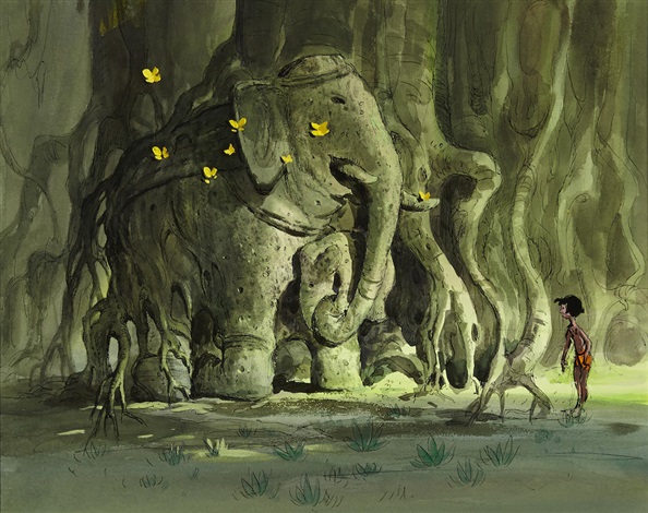 594x470 A Watercolor Concept Painting From The Jungle Book By Walt Disney