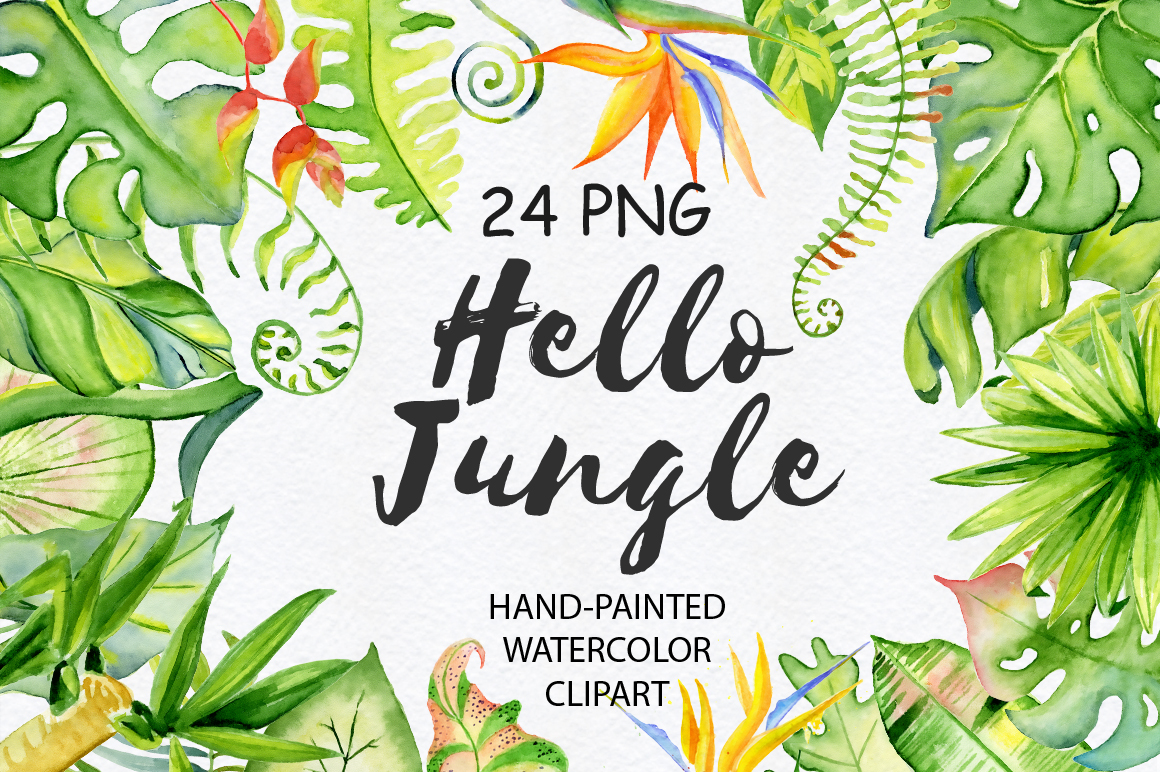 1160x772 Tropical Leaves Watercolor Jungle Clipart By Evgeniiasart