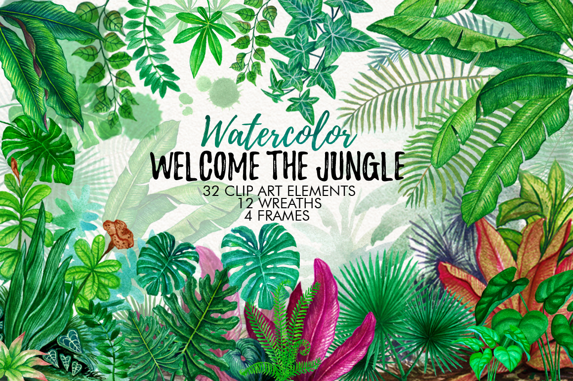 1160x772 Watercolor Tropical Leaves In The Jungle By Graphobia