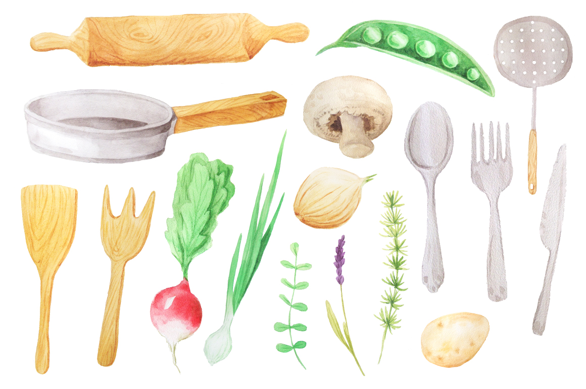 1160x772 Watercolor Kitchen Collection