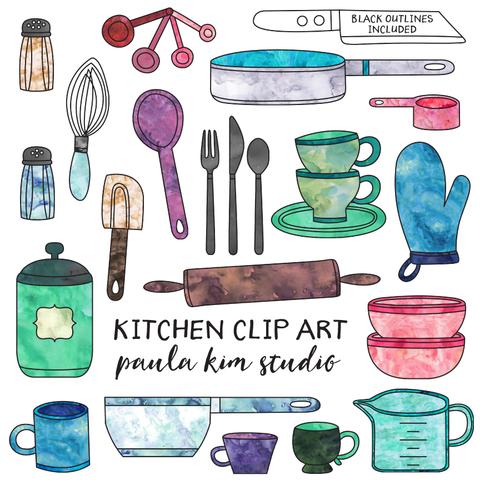 480x480 Watercolor Kitchen Paula Kim Studio
