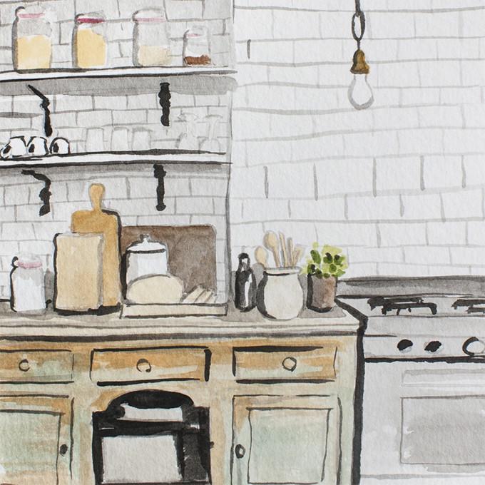 680x680 Kitchen Watercolor (11 Wall Art Watercolor, Erin