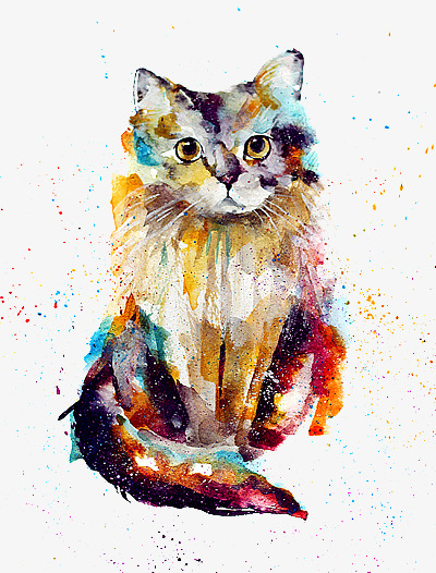 400x526 Kitten Clipart Watercolor ~ Frames ~ Illustrations ~ Hd Images