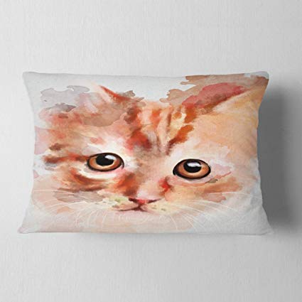 425x425 Designart Cu13686 12 20 Red Watercolor Kitten Sketch