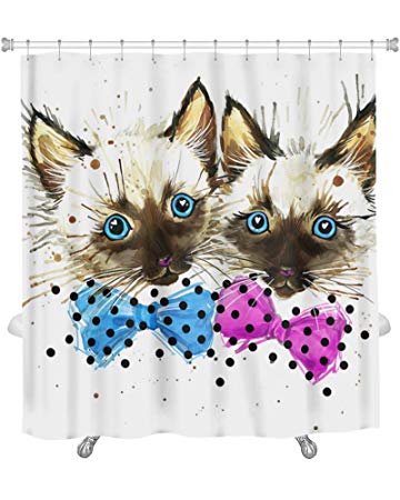 360x450 Gear New Funny Kitten Watercolor Shower Curtain, 74