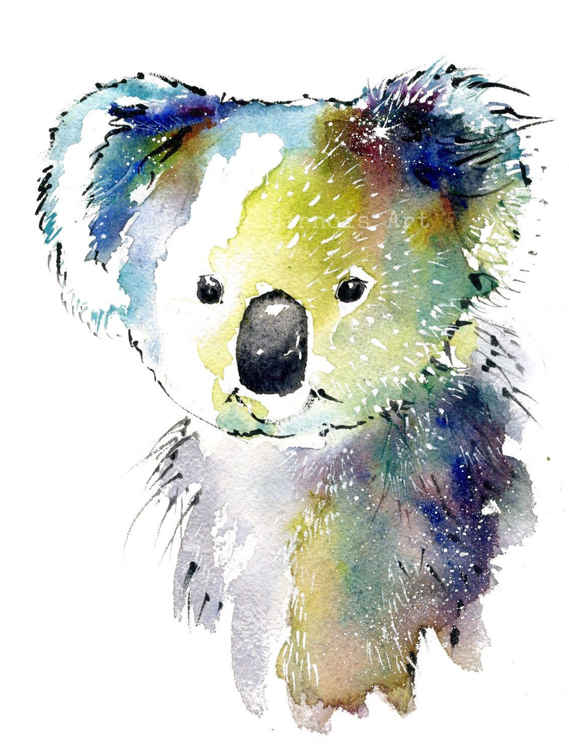 1133x1500 Koala Bear Art, Watercolor Art Print, Bear, Interior Design, Wall