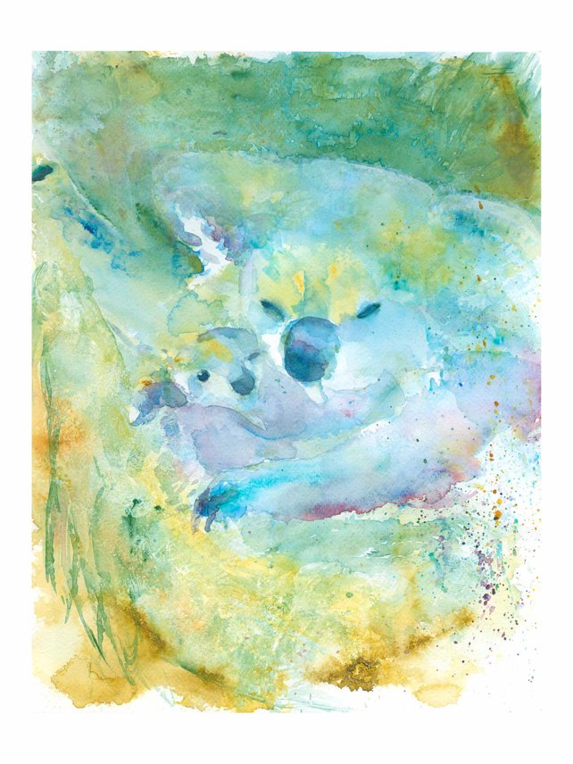 642x856 Koala Art Print Koala Watercolor Koala Painting Animal Art Etsy