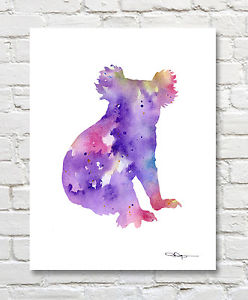 248x300 Koala Bear Abstract Watercolor Painting Art Print By Artist Dj